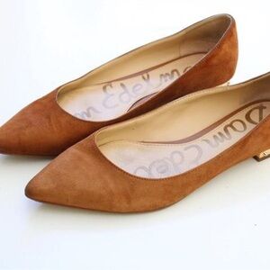 Sam Edelman Tan Flats with Gold Studded Heels, size 8 1/2